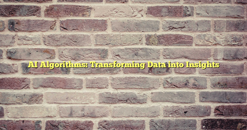AI Algorithms: Transforming Data into Insights