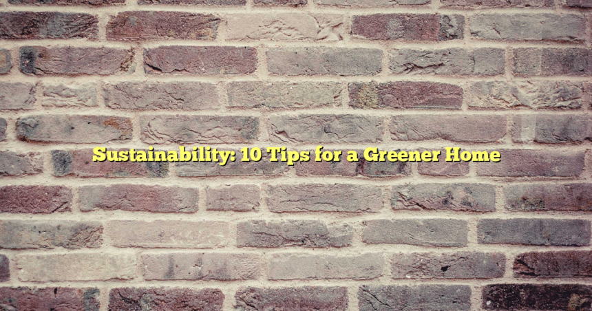 Sustainability: 10 Tips for a Greener Home